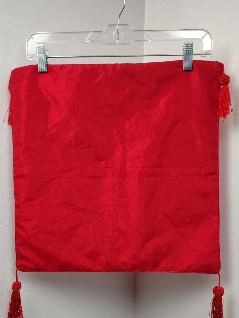 Pillow Case Red Satin Decorative Pillow with Gold Calligraphy 16